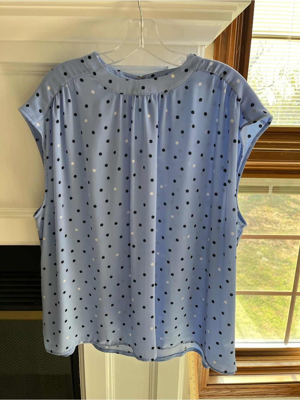 Ann Taylor Light Blue Polka Dot Blouse — NWOT